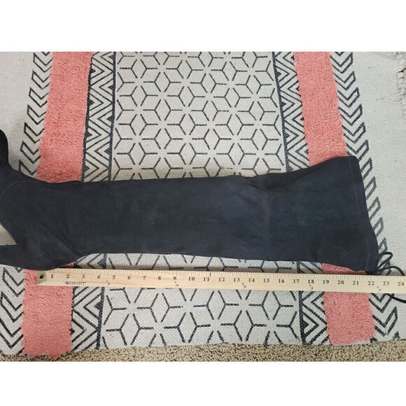 STEVE MADDEN "GORGEOUS" VEGAN SUEDE OVER THE KNEE BLACK BOOTS, sz 10 - Picture 16 of 16